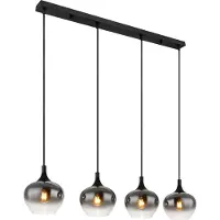 Globo Glas pendellampa Maxy, dimbar, Aluminium / grå / zink, Vardagsrum / matsal, Glas, Pendellampa
