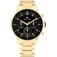 Tommy Hilfiger 1710589 herrklocka Guldarmband Svart urtavla 43mm + ask