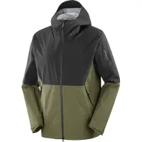 Salomon - Vandringskläder - Outerpath 2.5L Jacket M Deep Black/Grape Leaf för Unisex - Storlek L - Grön