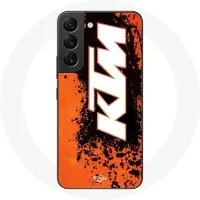 MANIACASE Coque pour Samsung Galaxy S22 KTM Logo blanc fond orange