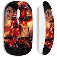 CAPACHEAP Souris sans fil Maniacase blanche Charles Leclerc F1 Ferrari - USB - Optique - Souris d'ordinateur portable