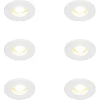 QAZQA Set med 6 moderna infällda spotlights för badrum, vita - Shed