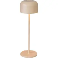 Konstsmide LED-batteridriven bordslampa Lille, höjd 36 cm, sandfärgad, IP54, USB dimbar, Creme / bärnsten, Vardagsrum / matsal, Aluminium / grå / zink, Modern