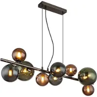 Globo Hänglampa Riha, Svart, Vardagsrum / matsal, Glas, Pendellampa