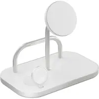 ZENS 4-in-1 Magnetic + Watch Wireless Charger - Trådlöst laddställ + växelströmsadapter - 65 Watt - Fast Charge - vitt/silver