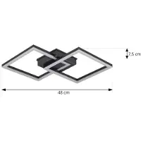 LINDBY LED-utomhustaklampa Finian, 48 cm x cm, CCT dimbar Finian ,, Svart, Syntetmaterial, Modern, LED-taklampor