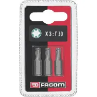 Facom Bitssats för skruvmejsel EX130.J3; T30; 25 mm; 3 st.