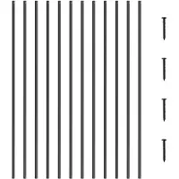 Vevor Trappbaluster i metall, 44'' x 0,5'' fyrkantiga dekorativa ledstänger i aluminiumlegering, 11-pack däckbaluster med skruvar, klassiskt ihåligt rakt däckräcke, satinsvart pulverlackerat