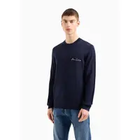 Armani Exchange för män. 8NZM5AZM1YZ1510 Marinblå enfärgad tröja (XS), Casual, Akryl, Marino
