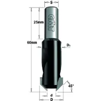 Cmt Konisk försänkare 521.516.11; D=16 mm