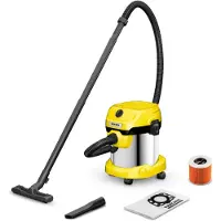 Kärcher WD 2 Plus S V-15/4/18/C - Dammsugare - med behållare - med/utan påse - gul