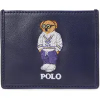 Ralph Lauren för män. 405962467001 Korthållare i läder marinblå björn (OSFA), Casual, Hud, Marino