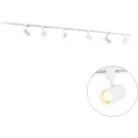 QAZQA Modernt skensystem med 6 vita spotlights 1-fas 200 cm - Iconic Jeana