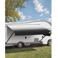 Vevor Manuell Husbilsmarkis Komplett Kit, 18' Infällbar Markis med Aluminiumram, Markis för Utomhusvagn, Passar De flesta Husbilar (Black Fade)