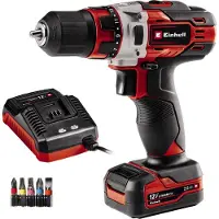 Einhell TE-CD 1, Borr med pistolgrepp, utan nyckel, Svart, Röd, 2, 20, 1400 RPM, 1 cm