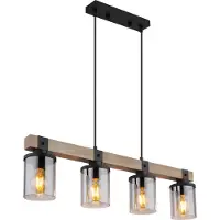 Globo Lighting Hänglampa Lila, dimbar, Mörkt trä, Vardagsrum / matsal, Trä, Lantlig / rustik, Pendellampa