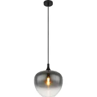 Globo Glas pendellampa Maxy, dimbar, Aluminium / grå / zink, Vardagsrum / matsal, Glas, Pendellampa