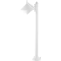 LCD Pollare uthomus Liara, Vitt / opal, Aluminium / grå / zink, Modern, Utomhuslampa