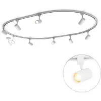 QAZQA Modernt skensystem med 8 spotlights vitt 1-fas oval 200 cm - Iconic Jeana