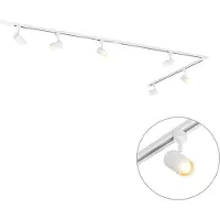 QAZQA Modernt skensystem med 6 vita spotlights 1-fas 300 cm - Iconic Jeana