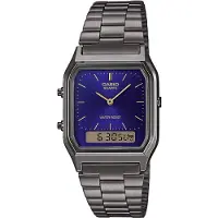 Casio Klocka - - Rektangulär kollektion - Dubbel display - Kvarts - Blå
