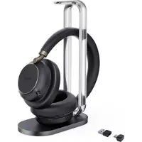 Yealink BH 76 Plus On-ear headset Bluetooth Svart Telefon