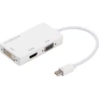 Vivanco - Videokort - Mini DisplayPort hane till HD-15 (VGA), HDMI, DVI hona - 10 cm - vit