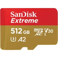 SanDisk Extreme - Flash-Speicherkarte (microSDXC-an-SD-Adapter inbegriffen) microSDHC-Kort 512 GB Class 10 UHS-I stötsäker, Vattentät