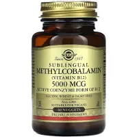 Solgar Sublingual Metylkobalamin (Vitamin B12), 5 000 mcg, 60 Nugget