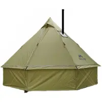 TOMTOP JMS 2-4 personer tipi varmtält med spisjack Campingpyramid tipitält för camping ryggsäcksturer armégrön färg