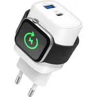 Eaxus Ladestation 3in1 USB-laddningsstation 22.0 W 1x USB-A, 1x USB-C, 1x Apple MagSafe Fast Charge, MagSafe Vit Inomhus Trådlös laddare, Snabbladdare