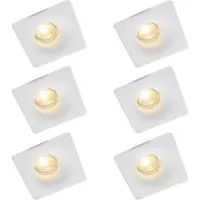 QAZQA Set med 6 infällda spotlights vita 12 cm runda - Gypsy Stucco