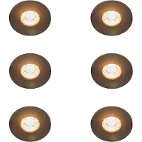 QAZQA Set med 6 moderna infällda spotlights svart rund IP44 - Xena