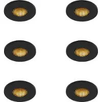 QAZQA Set med 6 moderna infällda spotlights för badrum svart IP54 - Shed Honey