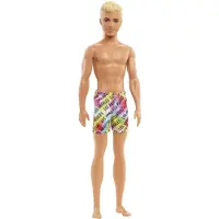 Barbie Ken Stranddocka med Blont Hår i Färgglada Los Angeles-Badbyxor