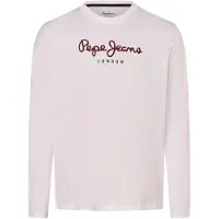Pepe Jeans för män. PM508209 Eggo Lång T-shirt N vit (L), Svart, Casual, Bomull, Lång ärm