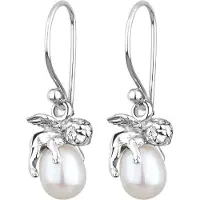 Elli Örhängen 'Engel' silver / vit