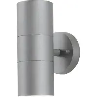 Konstsmide Vägglampa utomhus NEW, dimbar, Aluminium / grå / zink, Metall, Modern, Utomhusvägglampa