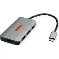 Roline 14.02.5038 USB-hubb 3 Port USB-A USB 3.2 Gen1 5 GBit/s med USB-C-kontakt Silver (metallic)