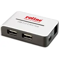 Roline 14.02.5013 USB-hubb 4 Port USB-A USB 2.0 480 MBit/s Vit