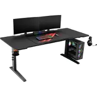 Genesis Holm Modular - Skrivbord - rektangulär - antracit, svart