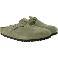 Birkenstock för kvinnor. 1026667 Lädertofflor Boston Braided (Normal passform) taupe (40), Hud, Karta, Ingen, Casual