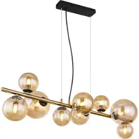 Globo Hänglampa Riha, Mässing / guld, Vardagsrum / matsal, Glas, Pendellampa