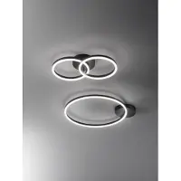 FABAS LUCE LED taklampa Giotto, dimbar, Svart, Vardagsrum / matsal, Metall, Modern, LED-taklampa