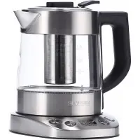Severin WK 3473 Deluxe Mini - Tebryggare/kittel - 1 liter - 2.2 kW - glass/brushed stainless steel/black