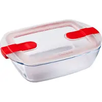 Pyrex Transparent Glas Matförvaringsbehållare med Lock - 1,1 L