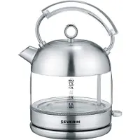 Severin WK 3459 - Vattenkokare - 1.7 liter - 2400 W - borstat rostfritt stål/glas