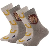Ewers Sockor 'Pferd/Hufeisen' blå / brun / grå