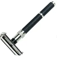 Parker Shaving Parker Black &amp; Chrome Handle Butterfly Open Safety Razor