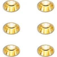 QAZQA Set med 6 moderna infällda spotlights guld - Dept